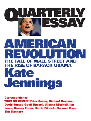 cover image of Quarterly Essay 32 American Revolution
